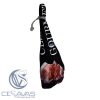 Case-of-ham-black-with-print-gourmet-and-with-cord-black-and-white