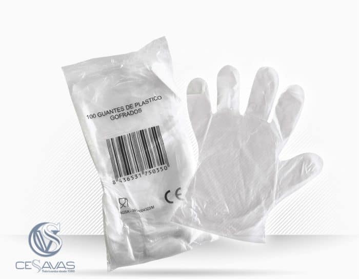 embossed plastic gloves (100 units)
